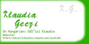 klaudia geczi business card